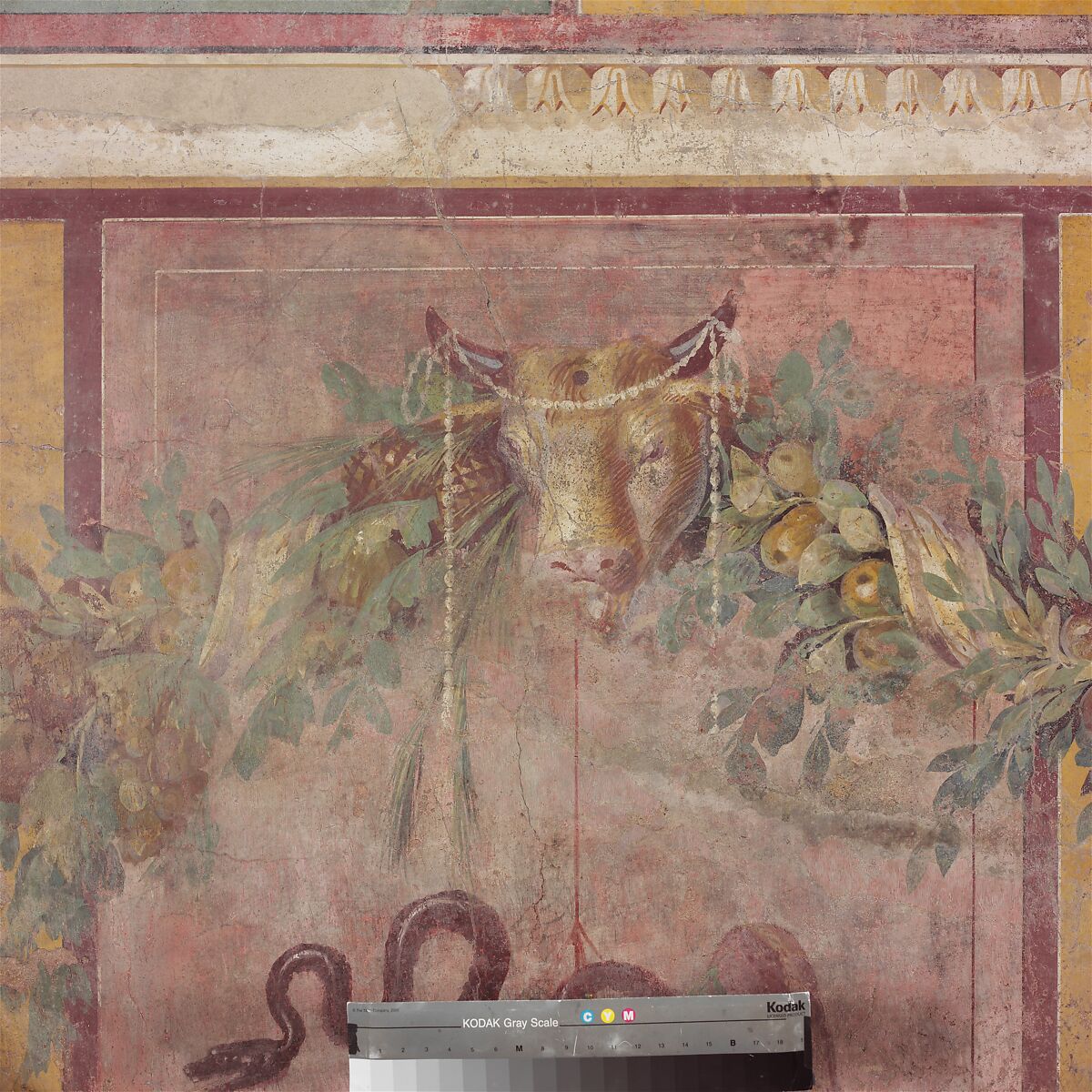 Wall painting from the west wall of Room L of the Villa of P. Fannius Synistor at Boscoreale, Fresco, Roman