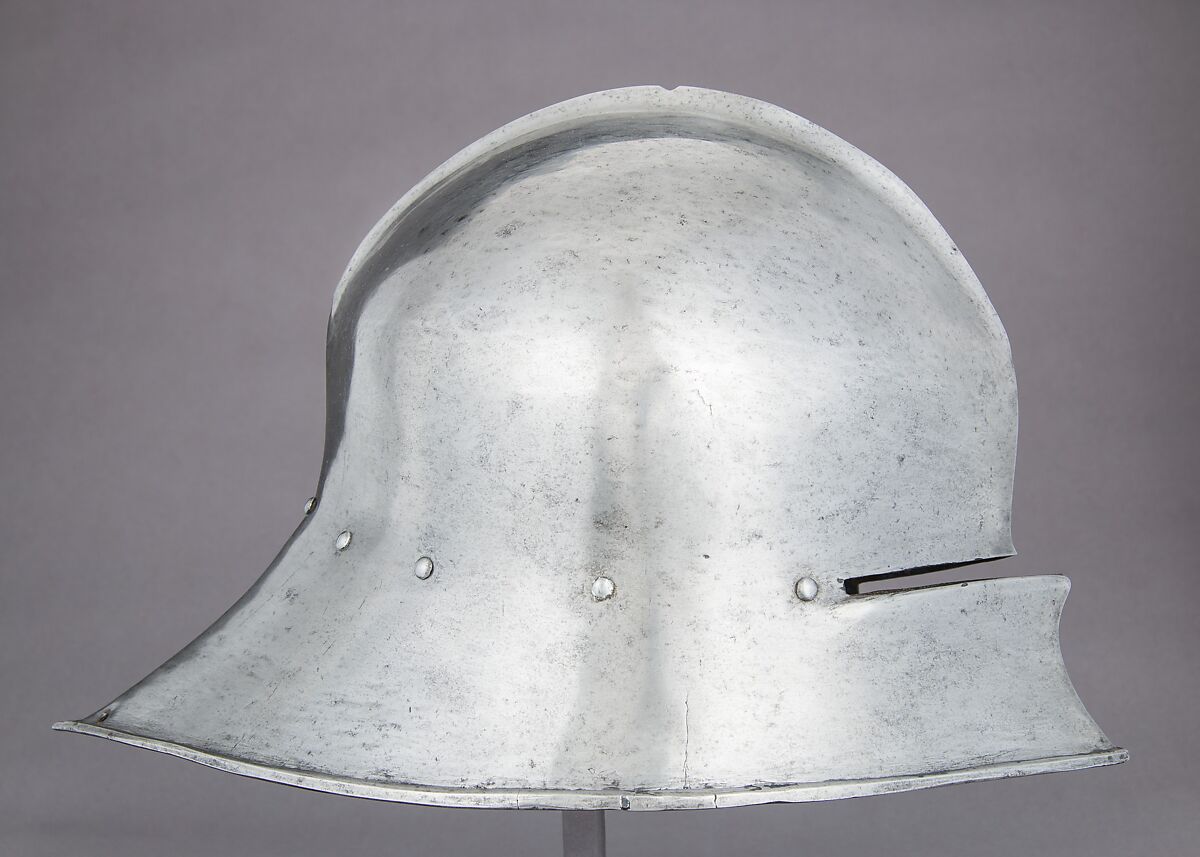 Sallet, Caspar Rieder (Austrian, Innsbruck and Mühlau, active 1452–99), Steel, leather, textile (linen, cotton), Austrian, Mühlau