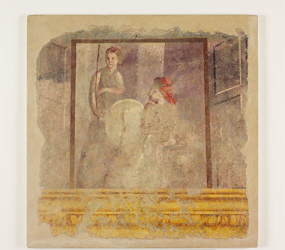 Wall painting fragment from the north wall of Room H of the Villa of P. Fannius Synistor at Boscoreale