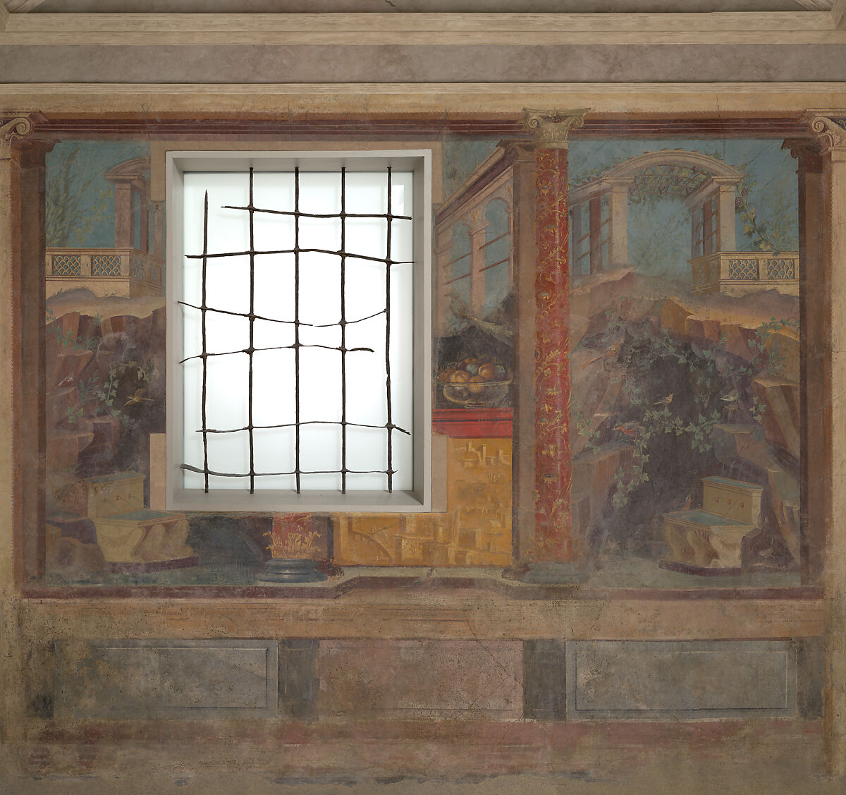 Cubiculum (bedroom) from the Villa of P. Fannius Synistor at Boscoreale, Fresco, Roman