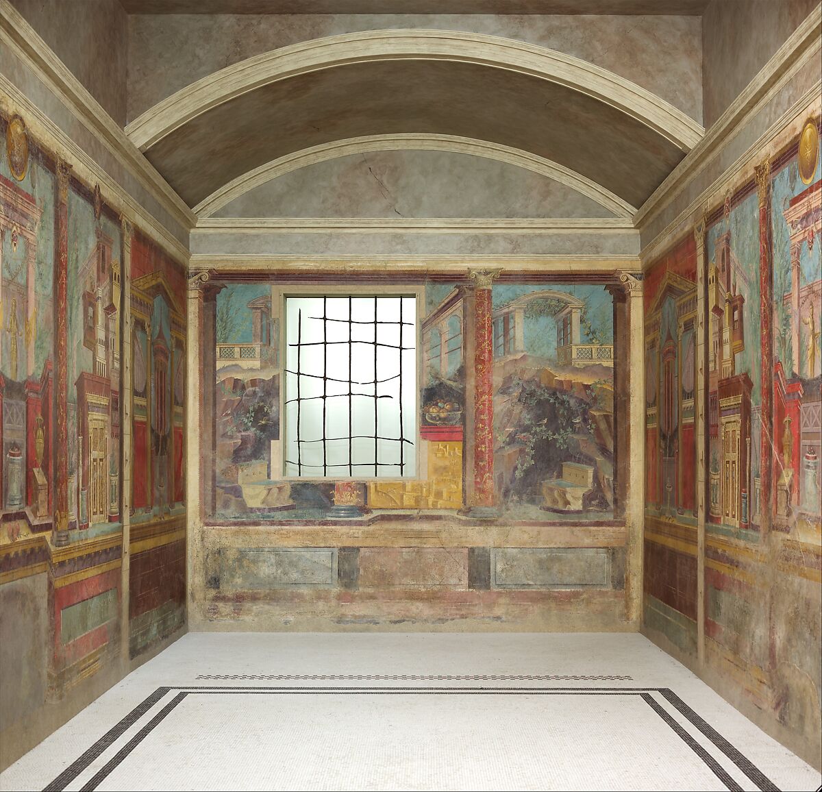 Cubiculum (bedroom) from the Villa of P. Fannius Synistor at Boscoreale, Fresco, Roman 