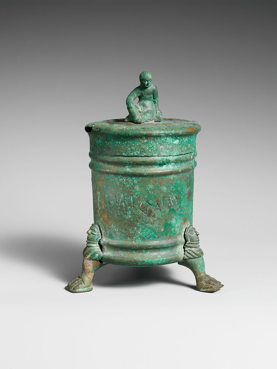 Bronze cista (toiletries box), Bronze, Etruscan or Praenestine 