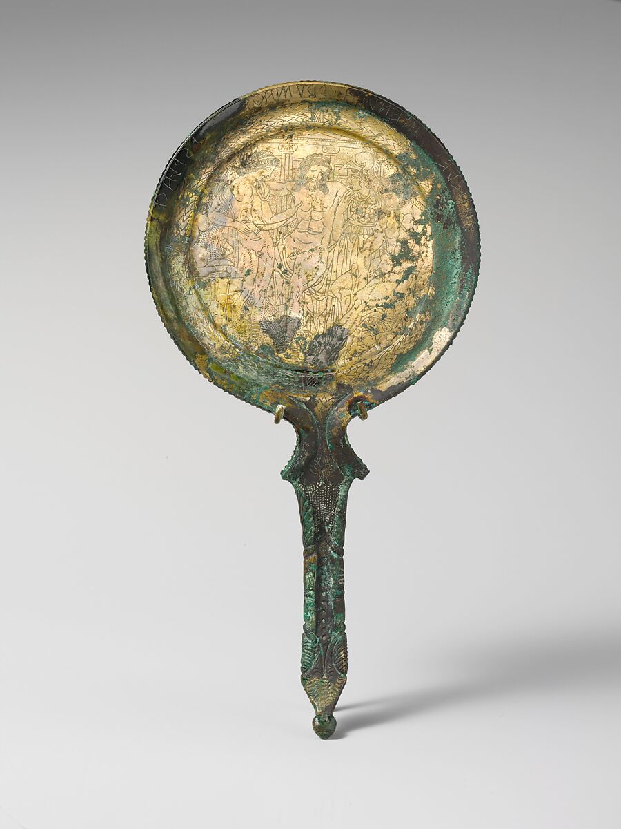 Bronze mirror, Bronze, Etruscan 