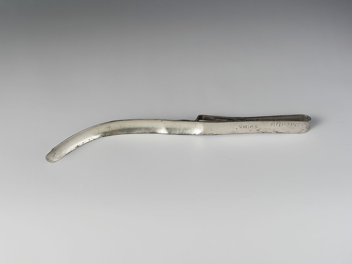 Silver strigil (scraper), Silver, Possibly South Italian or Etruscan 