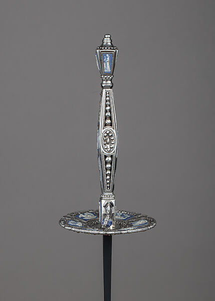 Smallsword Hilt, Matthew Boulton (British, Birmingham 1728–1809 Birmingham), Steel, Wedgwood jasperware, British, possibly Birmingham