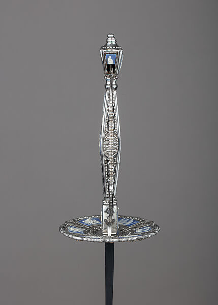 Smallsword Hilt, Matthew Boulton (British, Birmingham 1728–1809 Birmingham), Steel, Wedgwood jasperware, British, possibly Birmingham