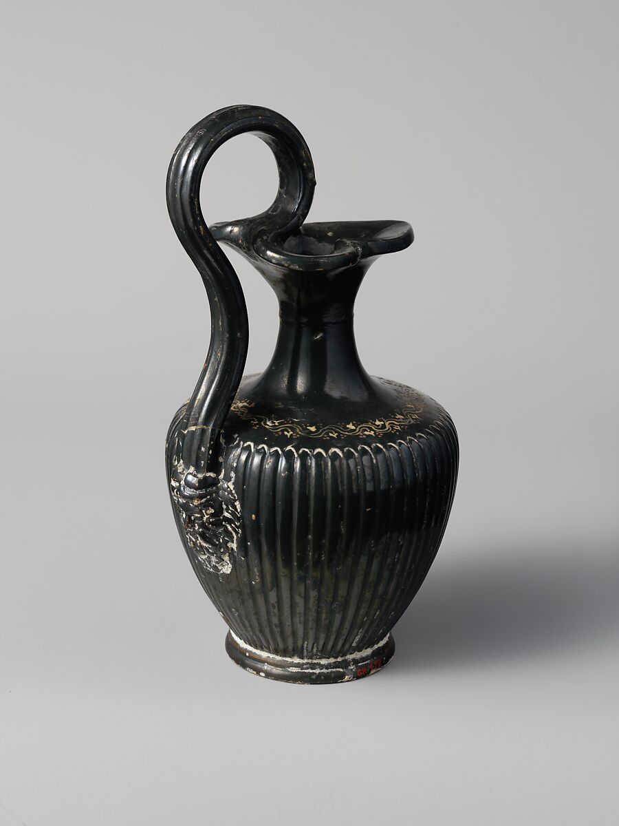 Terracotta oinochoe (jug), Attributed to the Group of Vienna O.565, Terracotta, Etruscan 
