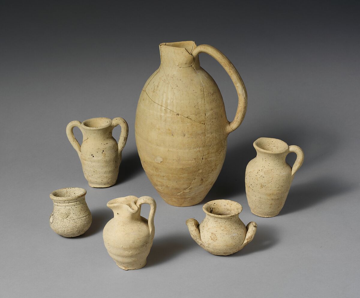 Terracotta olpe (one-handled jug), Terracotta, Etruscan 