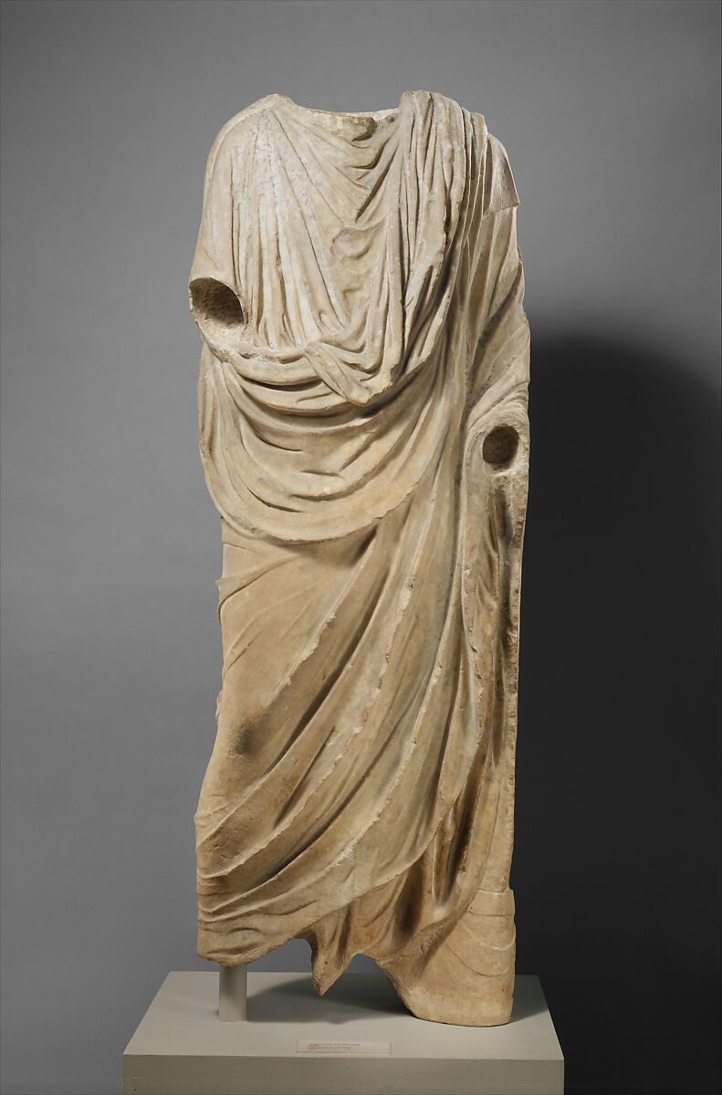 Marble statue of a togatus (man wearing a toga), Marble, Roman