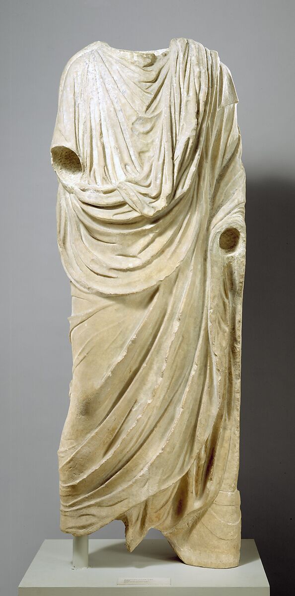 Marble statue of a togatus (man wearing a toga), Marble, Roman