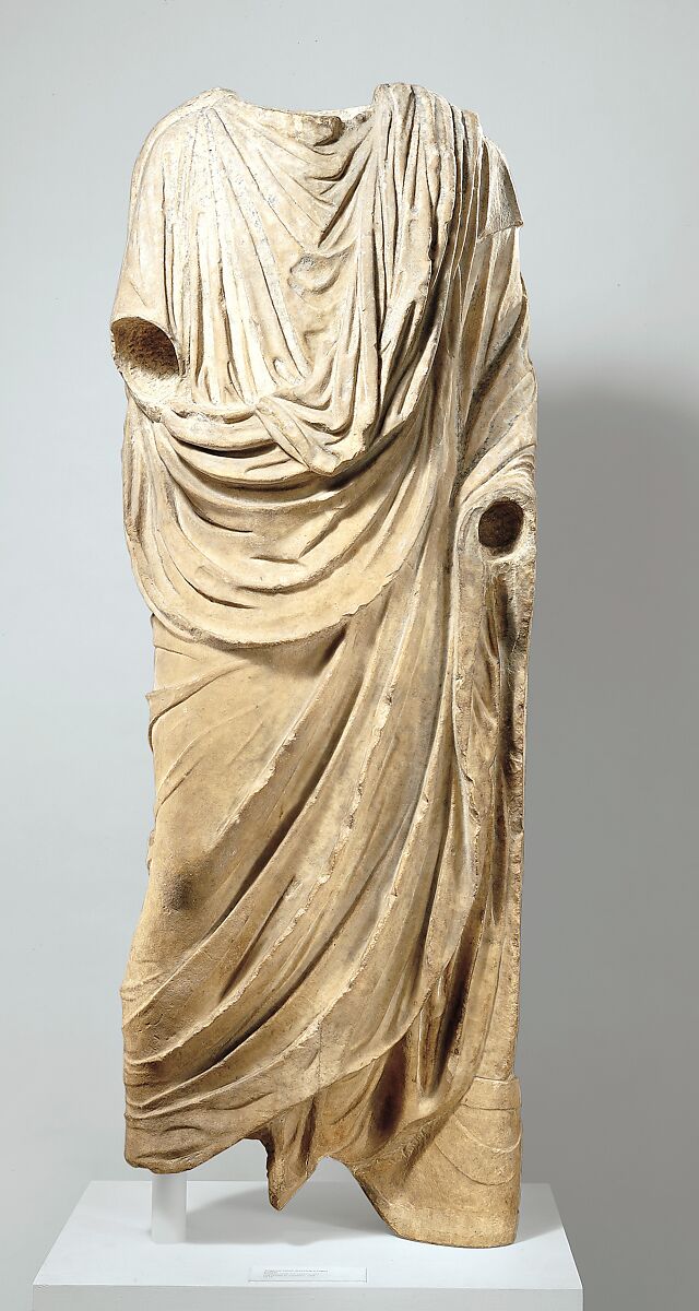 Marble statue of a togatus (man wearing a toga), Marble, Roman