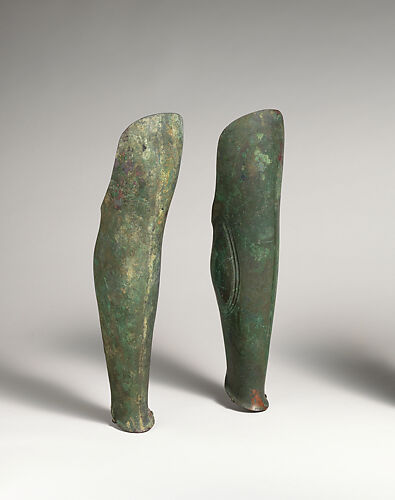 Pair of bronze greaves