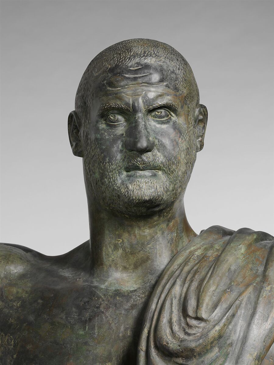 Bronze statue of the emperor Trebonianus Gallus, Bronze, Roman