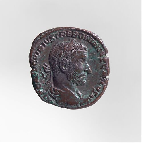 Bronze sestertius of Trebonianus Gallus