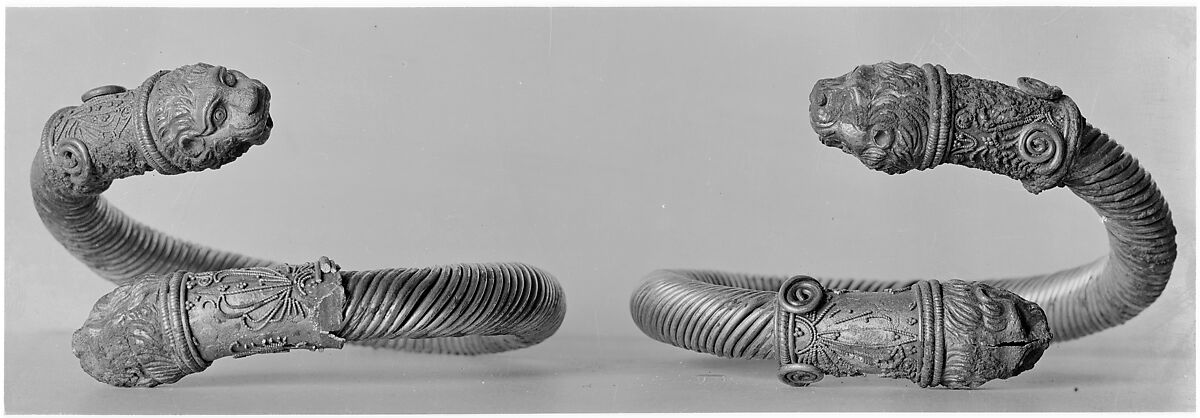 Pair of silver bracelets, Silver, Greek 