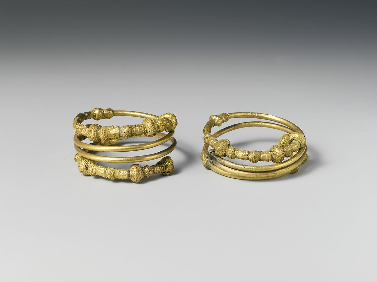 Bracelet spirals, pair, Electrum, Etruscan 