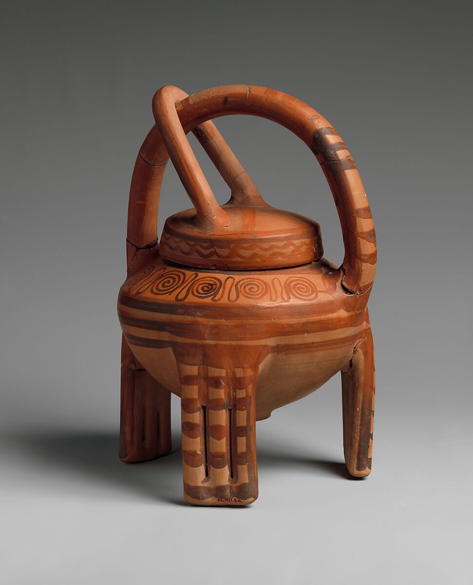 Terracotta "basket vase", Terracotta, Helladic, Mycenaean 