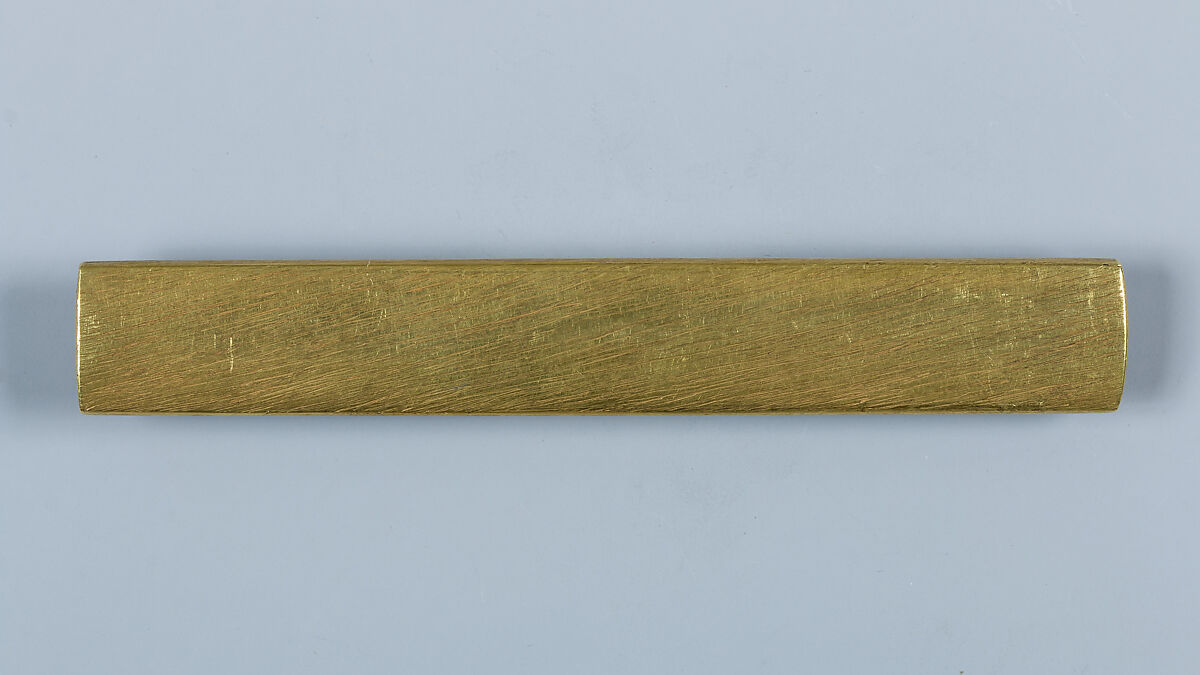 Set of Sword Fittings (Mitokoromono), Gotō Tsūjō (Japanese, Mitsunobu, 1664–1721, eleventh-generation Gotō master), Copper-gold alloy (shakudō), gold, silver, ink, paper, Japanese