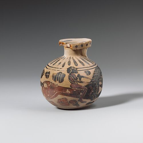 Terracotta aryballos (oil flask)