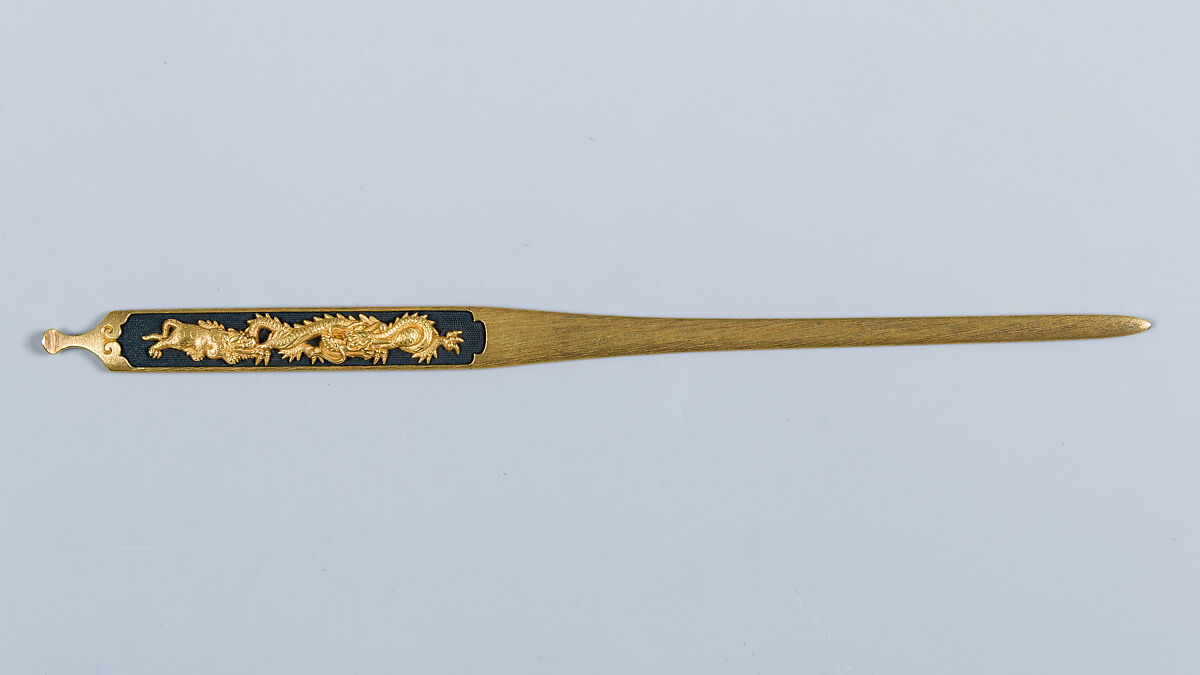 Set of Sword Fittings (Mitokoromono), Inscribed by Gotō Renjō (Mitsutomo) (Japanese, 1628–1708, tenth-generation Gotō master), Copper-gold alloy (shakudō), gold, Japanese 