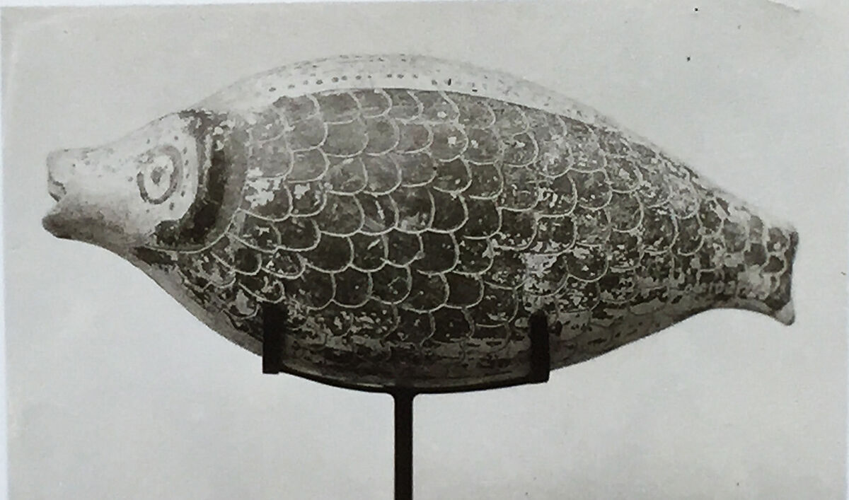 Terracotta vase in the form of a fish, Terracotta, Greek, Corinthian 