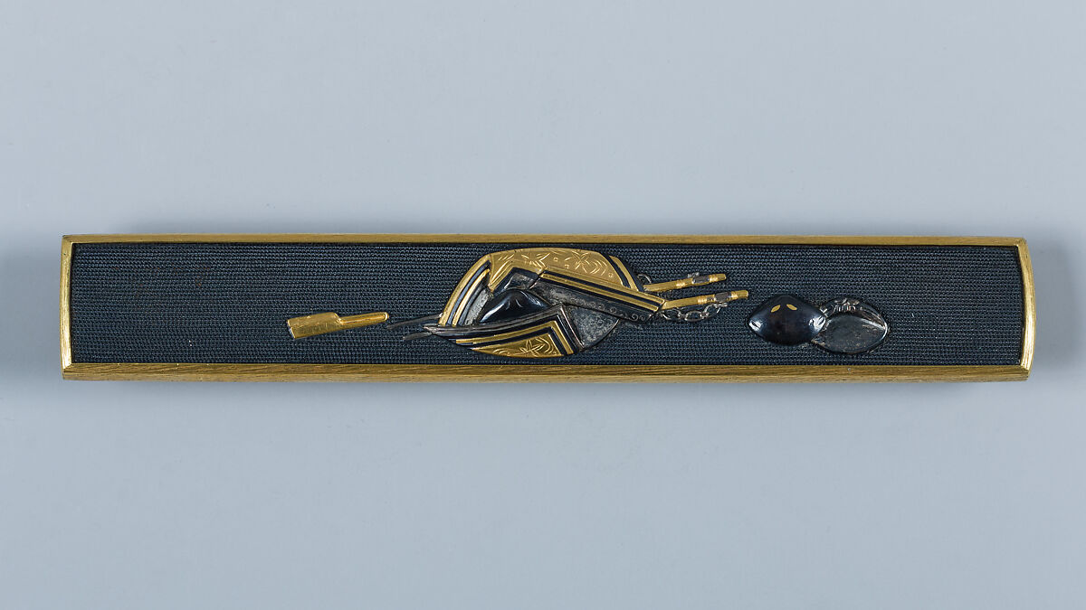 Set of Sword Fittings (Mitokoromono), Gotō Teijō (Mitsumasa) (Japanese, 1603–1673, ninth-generation Gotō master), Copper-gold alloy (shakudō), gold, silver, Japanese