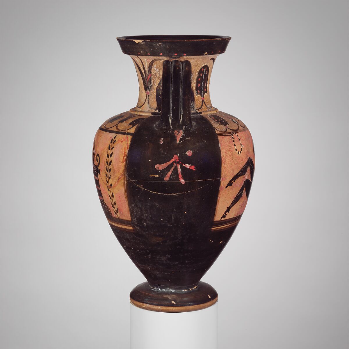 Terracotta neck-amphora (jar), Terracotta, Greek, South Italian, Campanian