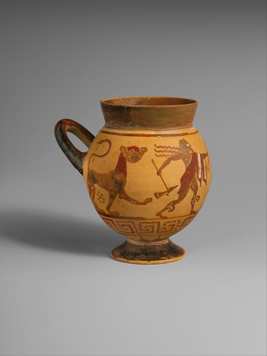 Terracotta globular cup, Attributed to the Tityos Painter, Terracotta, Etruscan