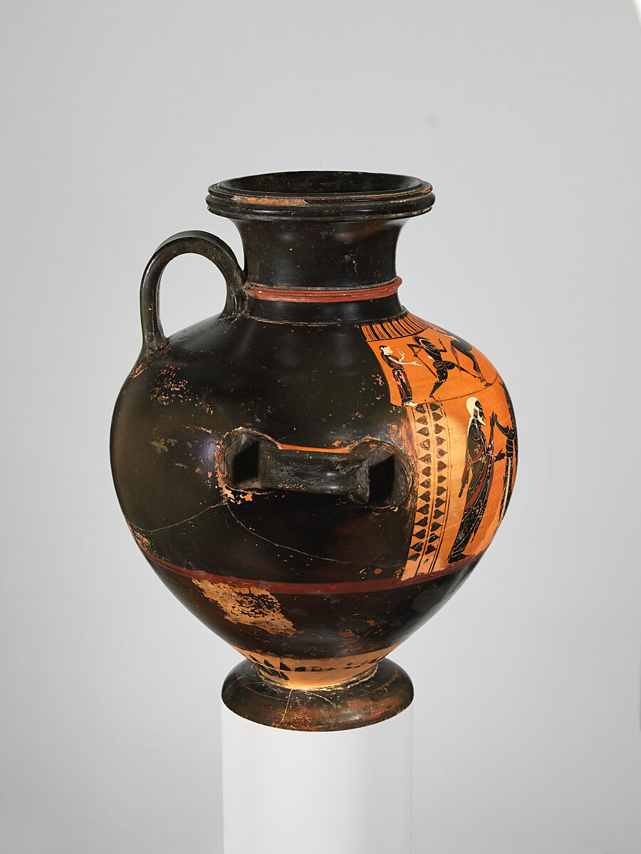 Terracotta hydria (water jar), Terracotta, Greek, Attic