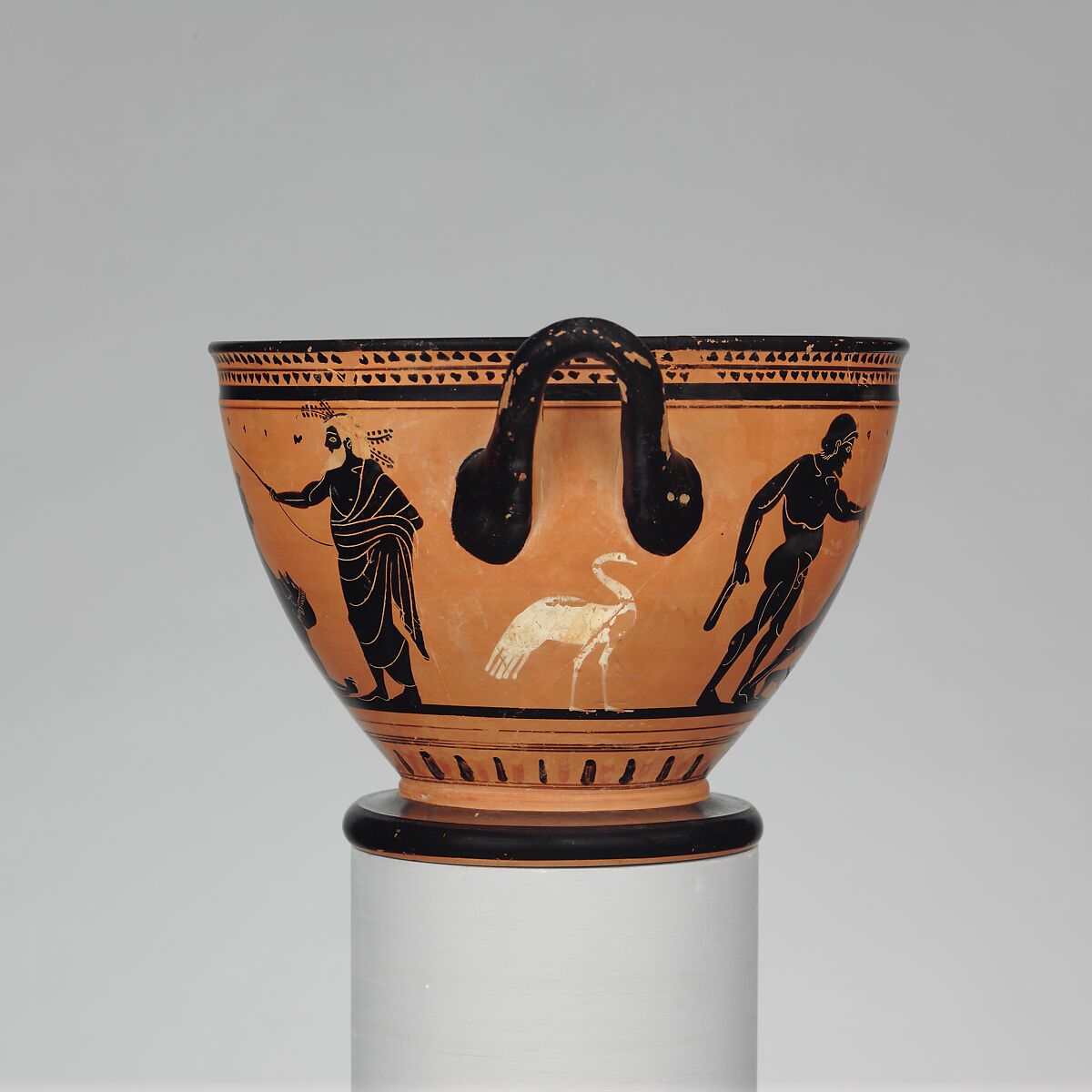 Terracotta skyphos (deep drinking cup), Attributed to the Theseus Painter, Terracotta, Greek, Attic