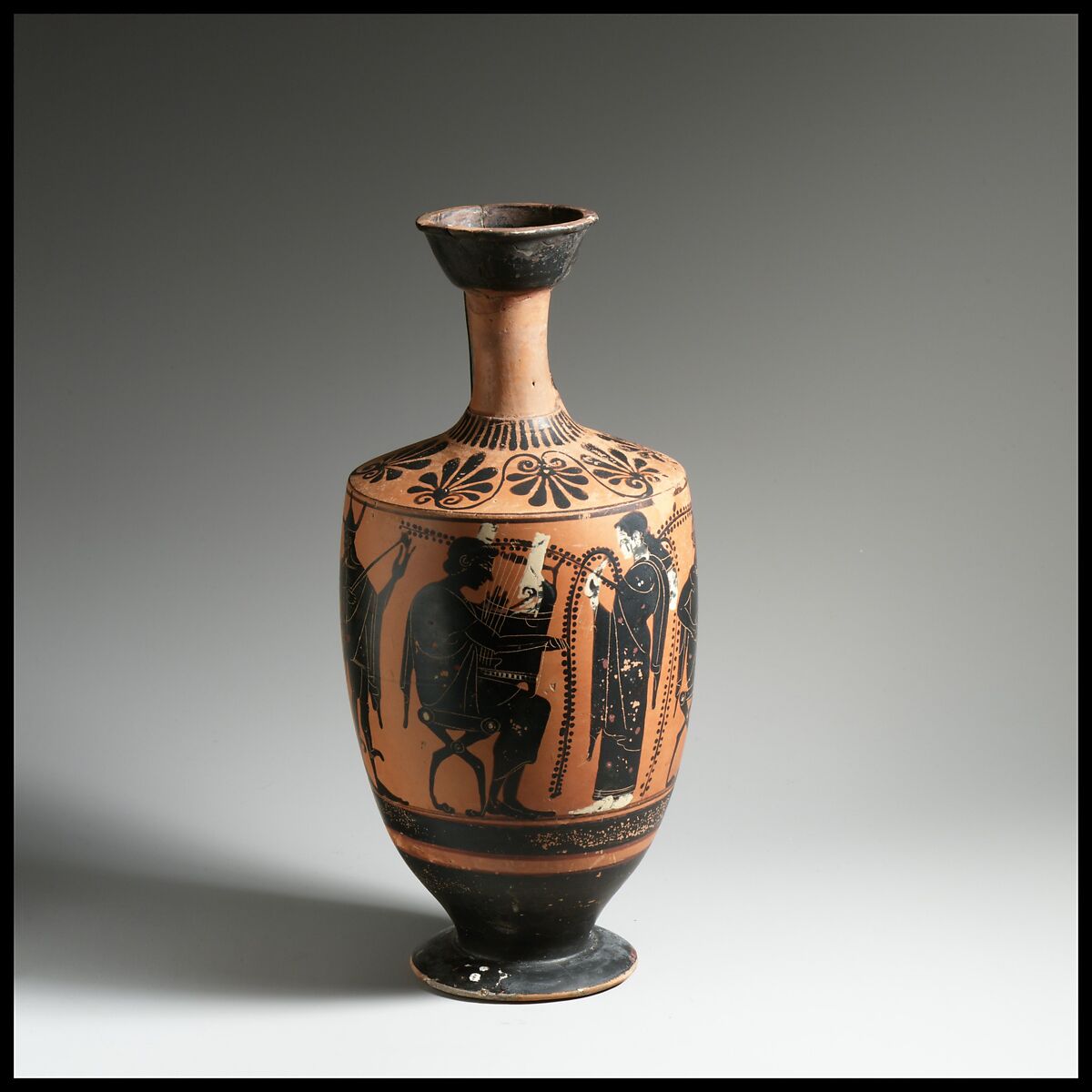 Lekythos, Attributed to the Leagros Group, Terracotta, Greek, Attic 