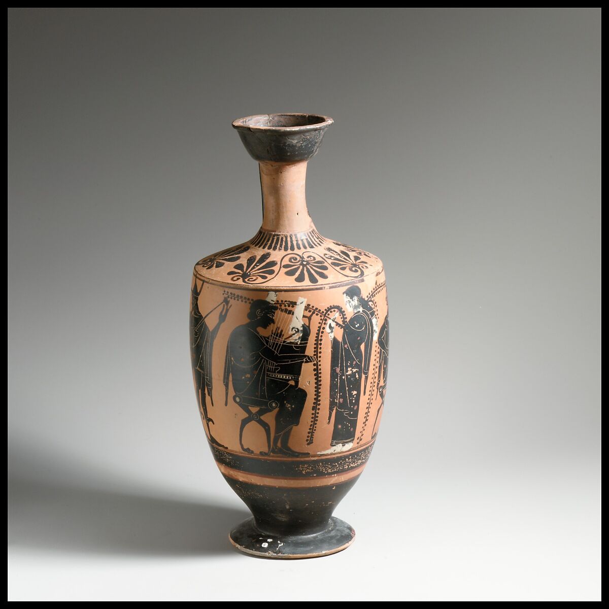 Lekythos, Attributed to the Leagros Group, Terracotta, Greek, Attic