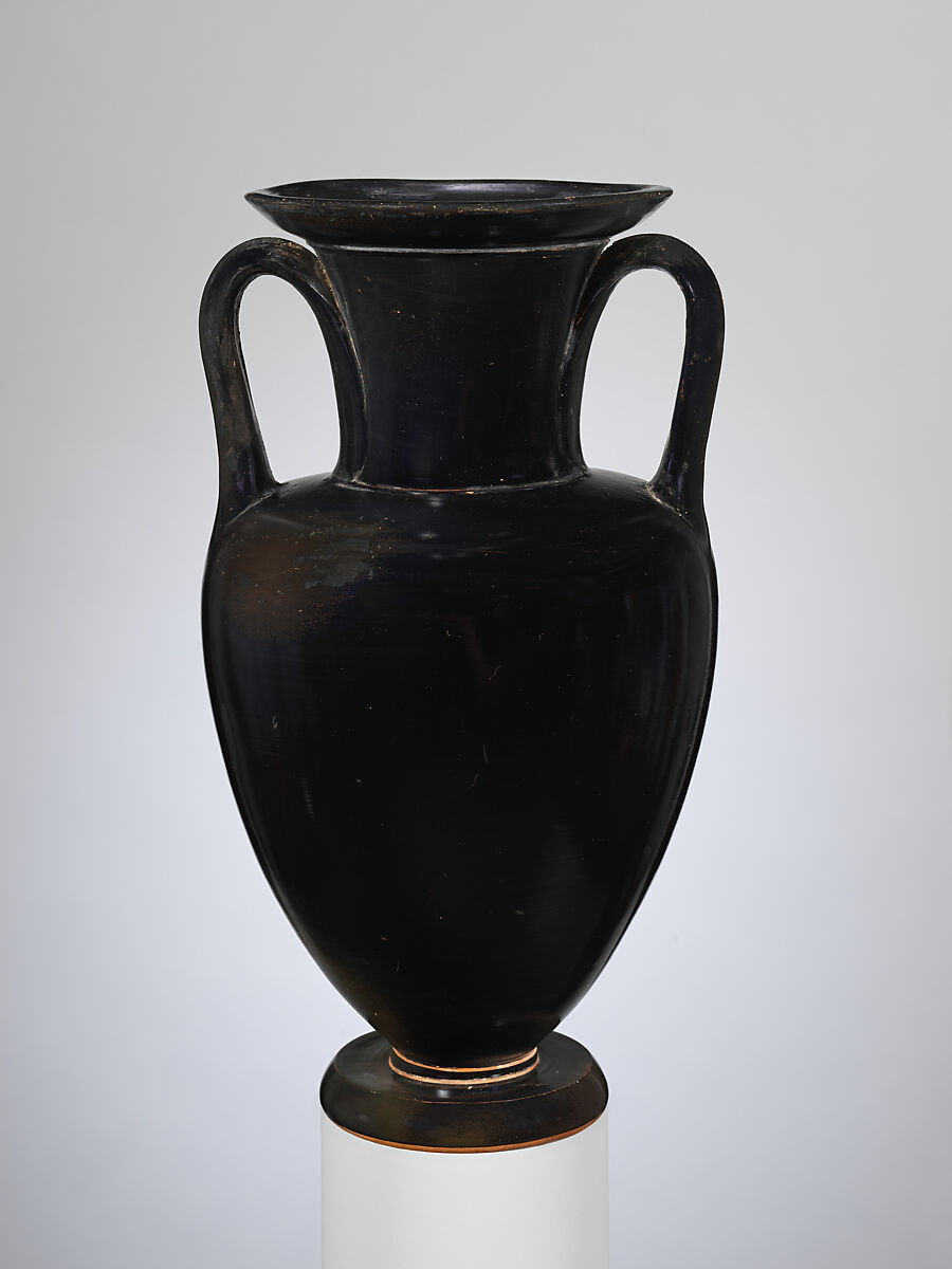 Terracotta Nolan neck-amphora (jar), Terracotta, Greek, Attic 
