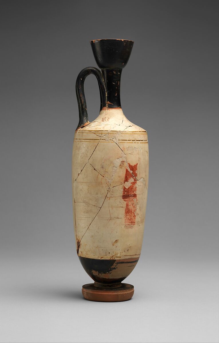 Lekythos, Attributed to the Quadrate Painter, Terracotta, Greek, Attic