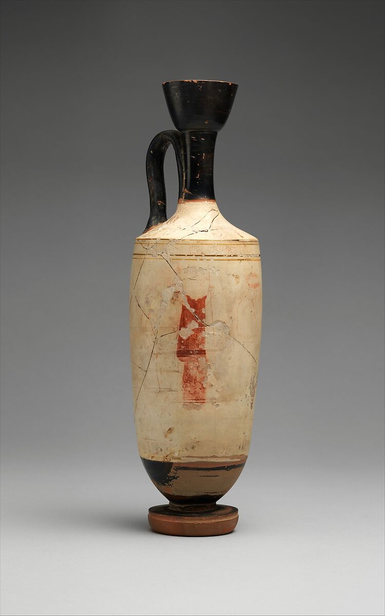 Lekythos, Attributed to the Quadrate Painter, Terracotta, Greek, Attic 