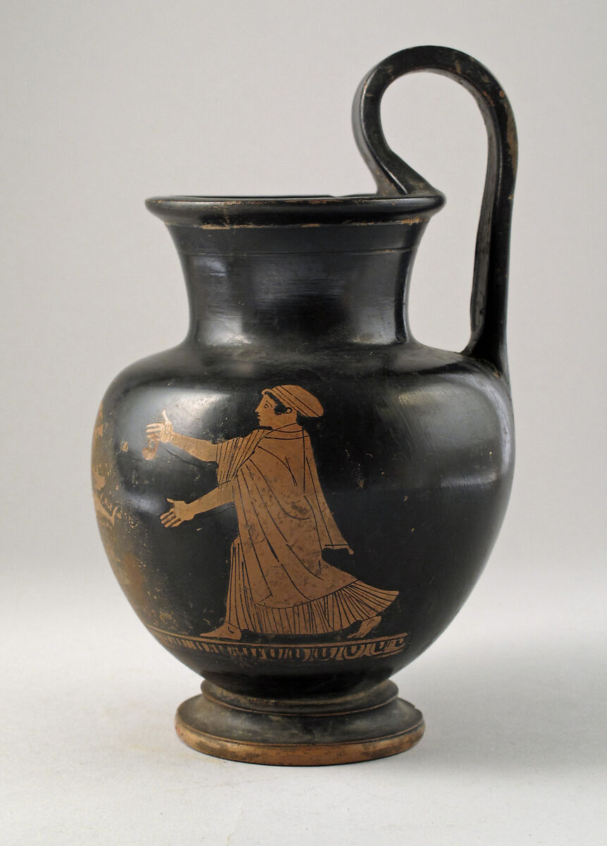 Olpe, Terracotta, Greek, Attic 