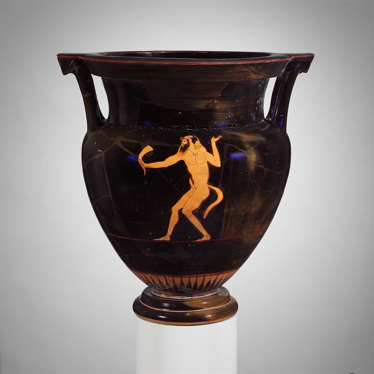 Terracotta column-krater (bowl for mixing wine and water), Attributed to the Pig Painter, Terracotta, Greek, Attic