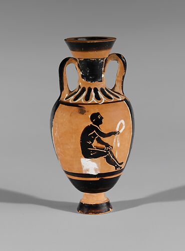 Terracotta miniature Panathenaic amphora