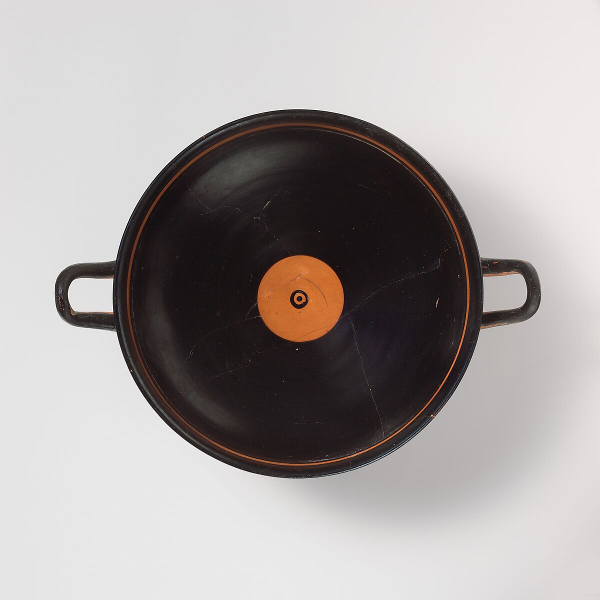 Terracotta kylix: Droop cup (drinking cup), Attributed to the Group of Rhodes 12264, Terracotta, Greek, Attic