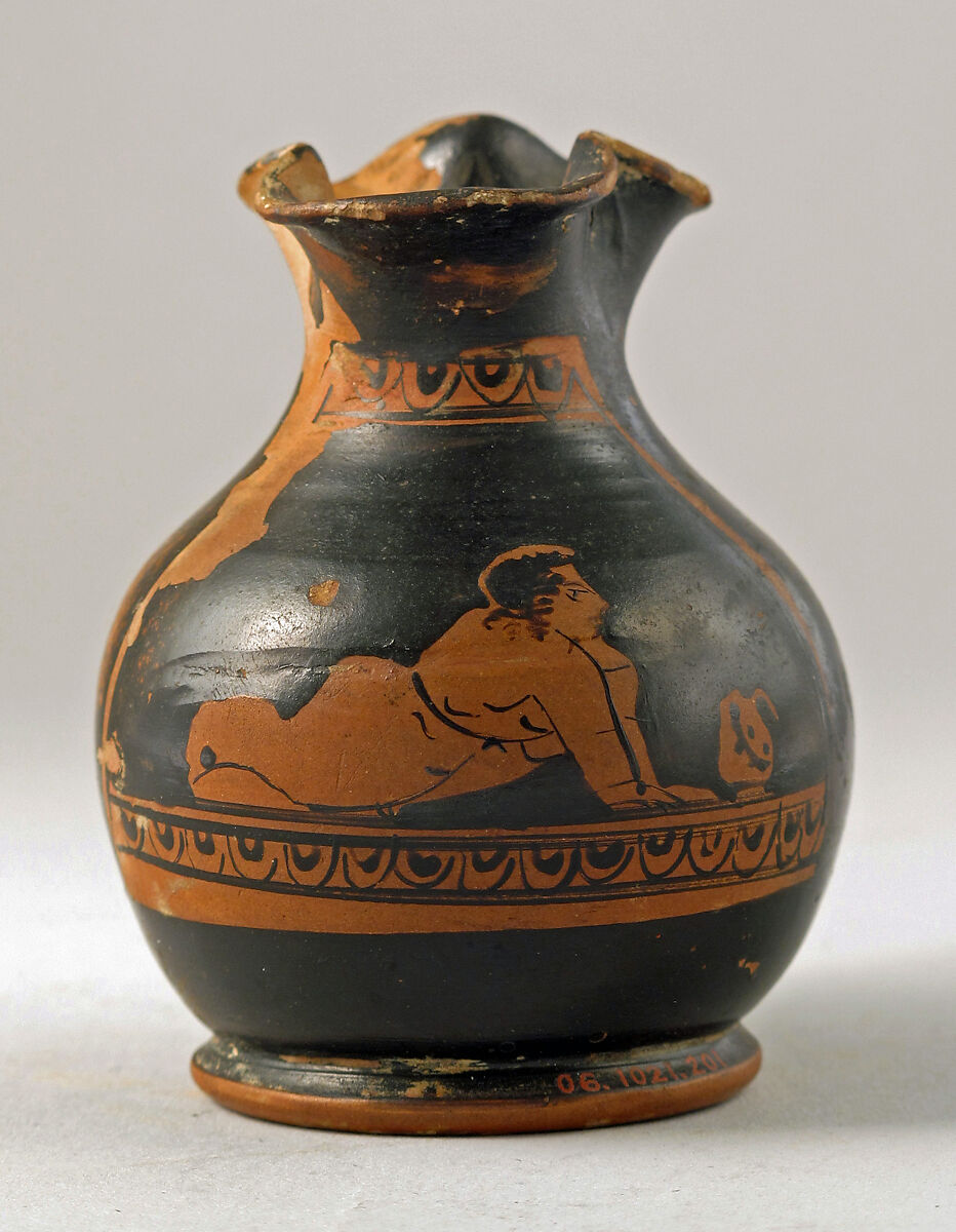 Oinochoe, chous, Terracotta, Greek, Attic 