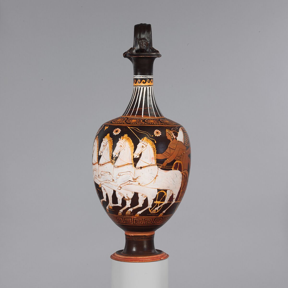 Terracotta oinochoe (jug), Attributed to the Stuttgart Group, Terracotta, Greek, South Italian, Apulian 