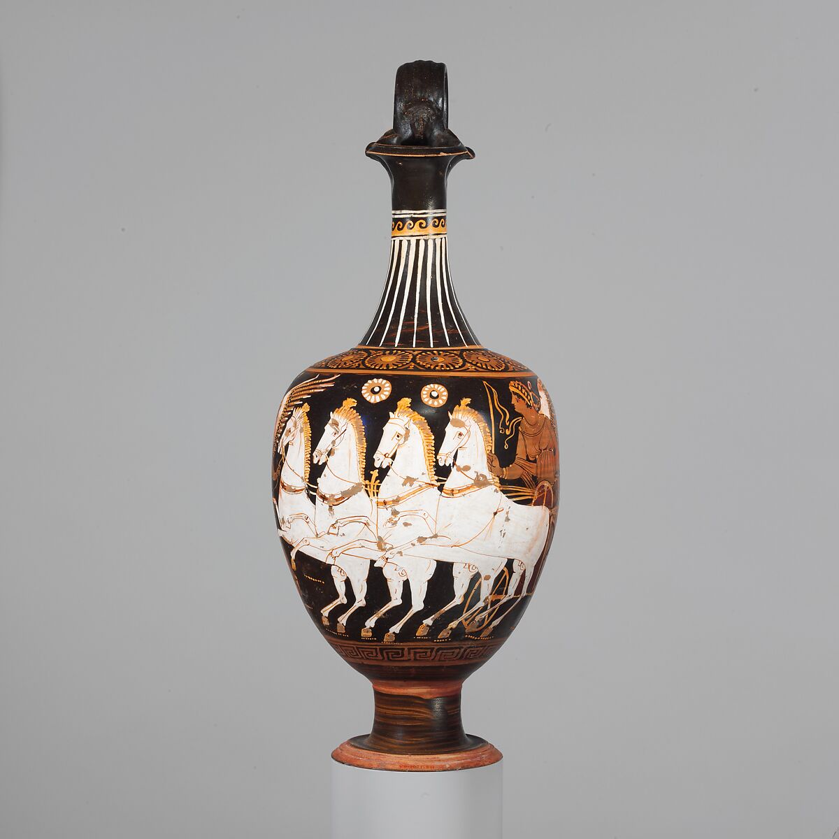 Terracotta oinochoe (jug), Attributed to the Stuttgart Group, Terracotta, Greek, South Italian, Apulian 