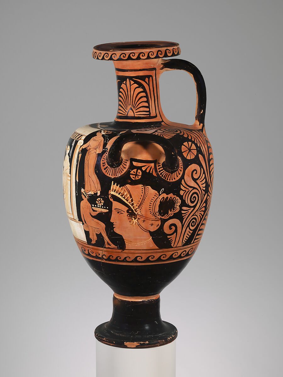 Terracotta hydria (water jar), Attributed to the APZ Painter, Terracotta, Greek, South Italian, Campanian