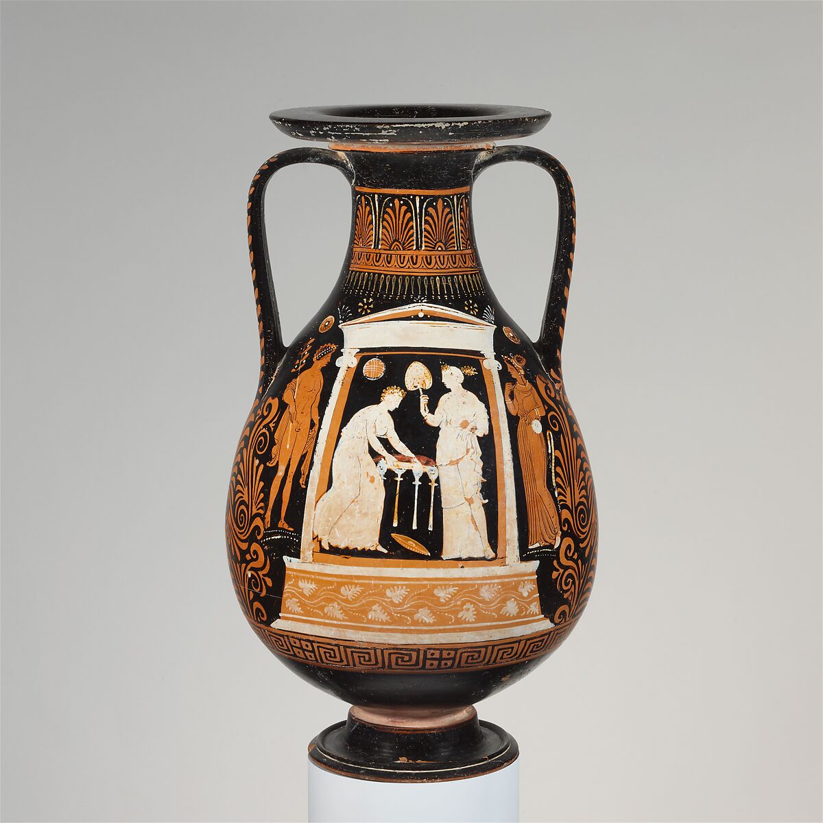 Terracotta pelike (jar), Close in style to the Underworld Painter, Terracotta, Greek, South Italian, Apulian