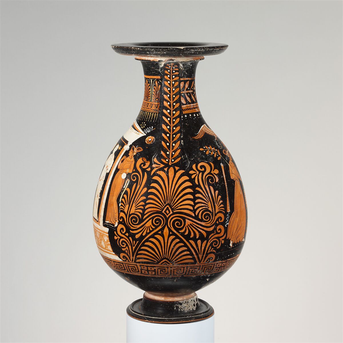 Terracotta pelike (jar), Close in style to the Underworld Painter, Terracotta, Greek, South Italian, Apulian