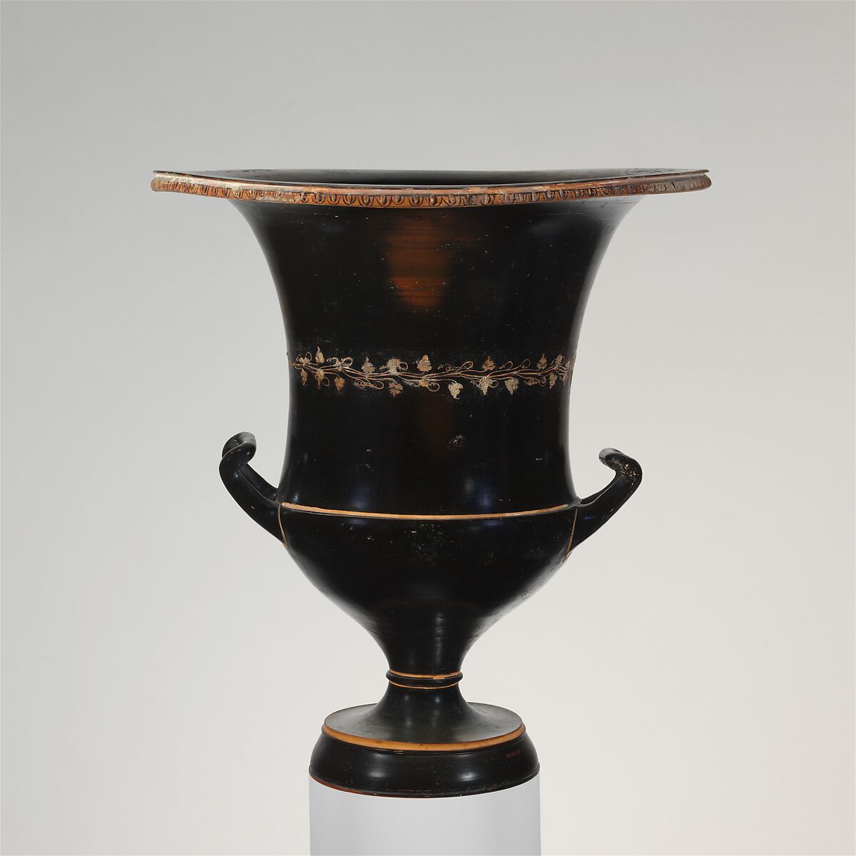 Terracotta calyx-krater (bowl for mixing wine and water), Terracotta, Greek, Attic 
