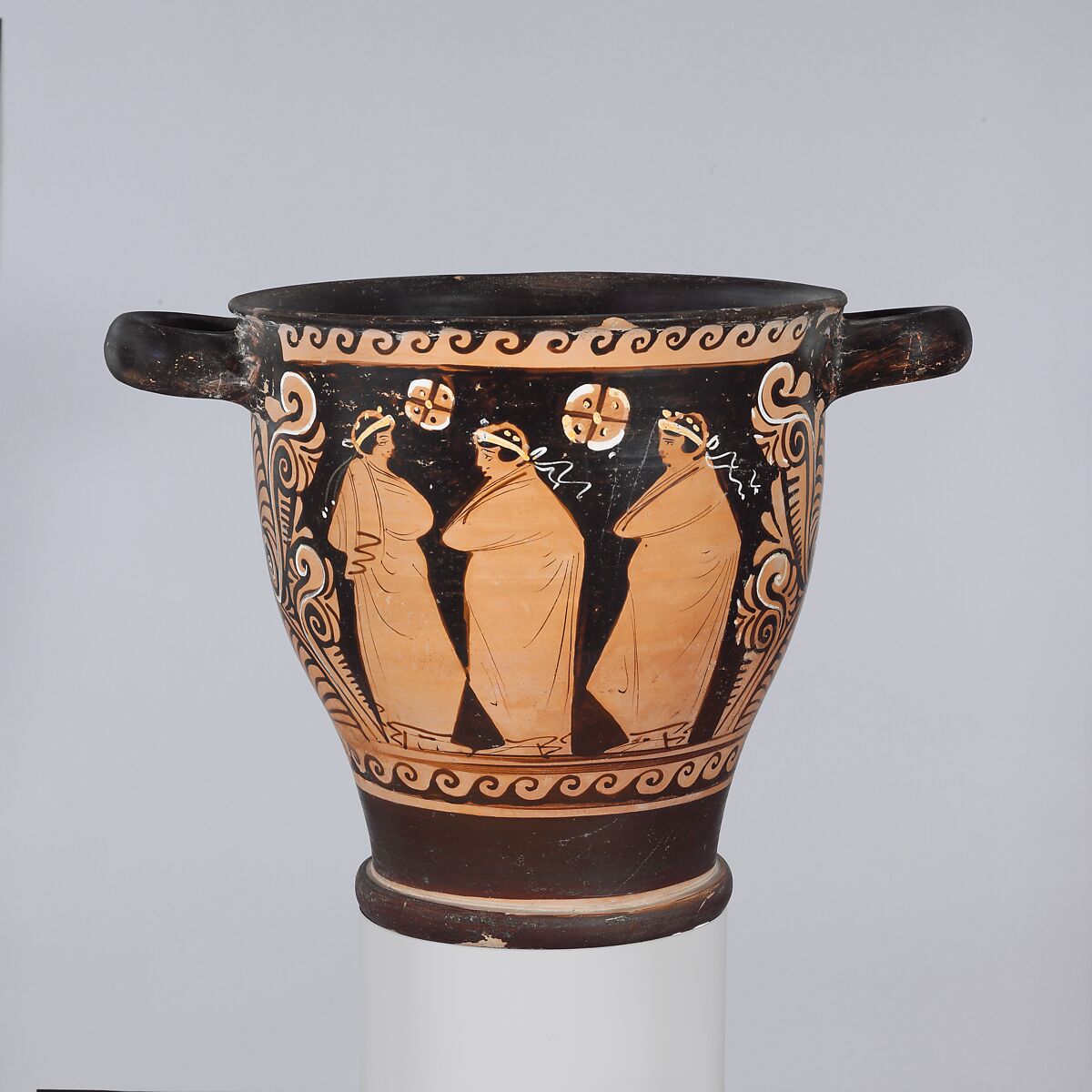Terracotta skyphos (deep drinking cup), Attributed to the APZ Painter, Terracotta, Greek, South Italian, Campanian