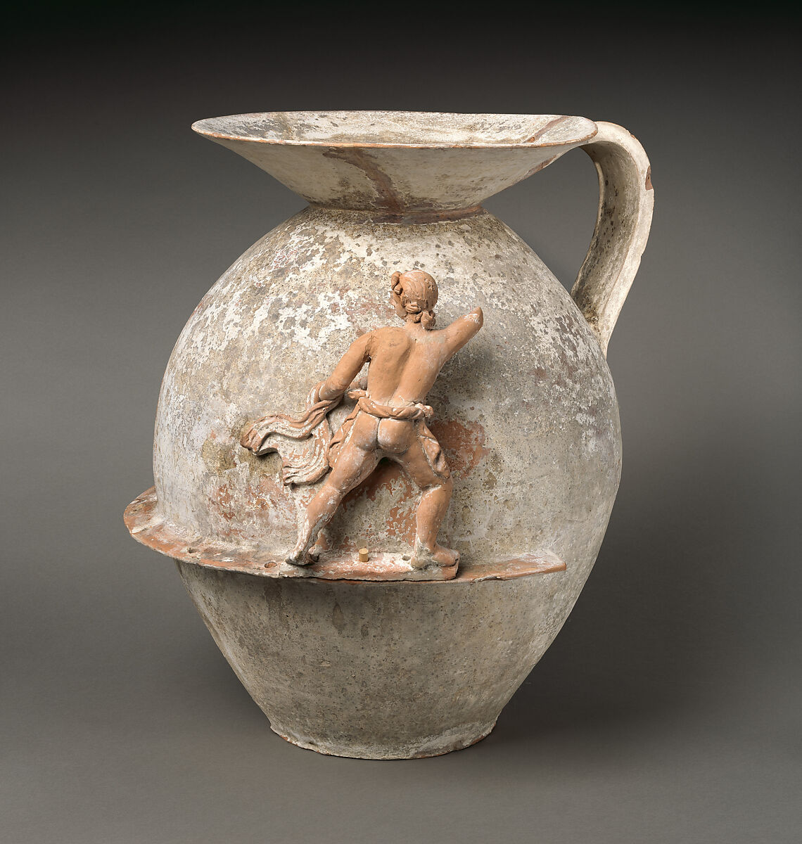 Terracotta funnel-jar, Terracotta, Greek, South Italian, Apulian, Canosan 