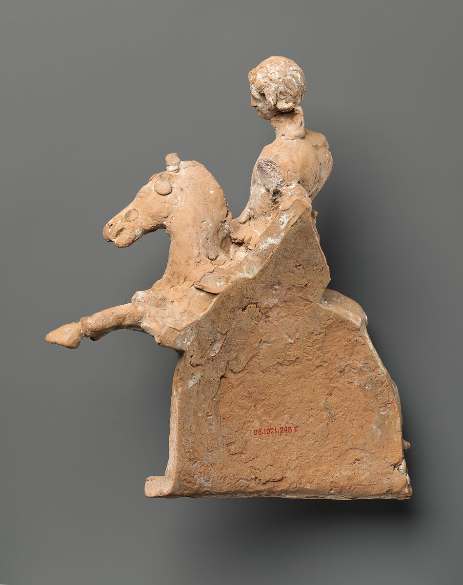 Terracotta relief detached from a funnel-jar, Terracotta, Italic-Native, South Italian (Canosan)