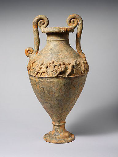 Terracotta neck-amphora (jar), Attributed to the Bolsena Group, Terracotta, Etruscan